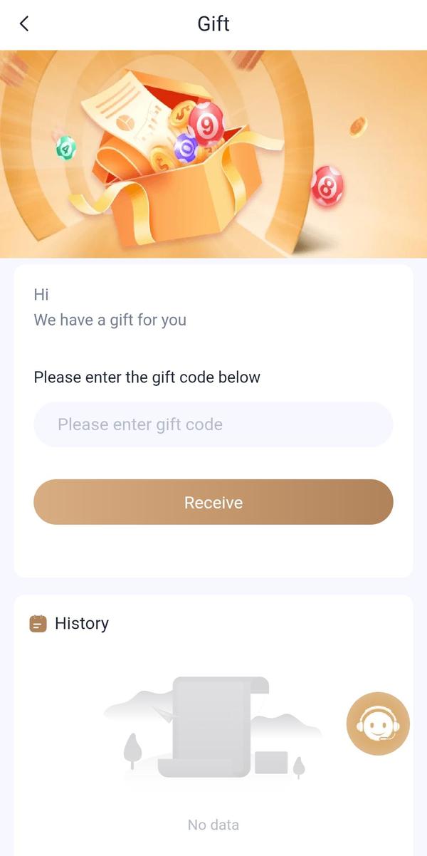 Big Mumbai gift code redeem screen showing enter code box and receive button